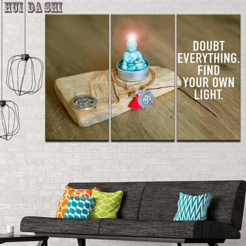 HD Prints Canvas Pictures For Living Room Wall Art 3 Pieces Buddha Statue Painting Buddhism Abstract Poster Home Decor Framework