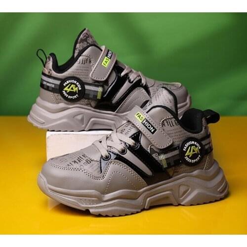 Autumn Winter Kids Sneakers Lightweight Girls Running Sport Shoes Boys Fashion Casual Walking Shoes Children Pu Leather Sneakers