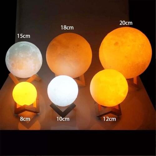 3D print moon lamp colorful change touch Usb Led night light home decor creative gift 16 Color moon g
