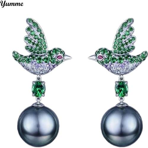 Flying Hummingbird Bird Earrings For Women Fashion Green Color Hanging Drop Dangle Earrings Engagement Wedding Jewelry Gifts