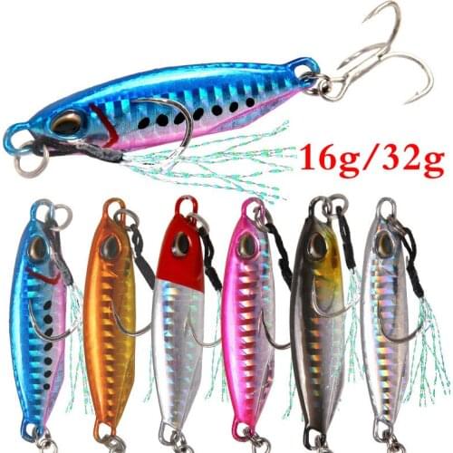 16g/32g Metal Pencil Sinking Fishing Lures Bass Bait Artificial Hard Fishing Bait Saltwater Lures Fishing Hook Fishing Tackle