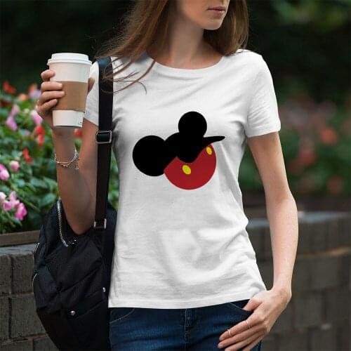Fashion Women T-shirts Kawaii Dropship Disney Pattern Summer New Products Short Sleeve White T Shirts Female Harajuku Outdoor