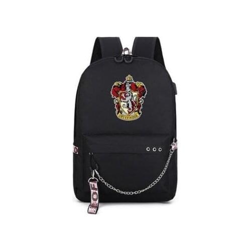 Fashion Harry Backpack Canvas USB Charging Four College Potter Women Boy Backpack Shoulder Bag New School Bag For Teenager