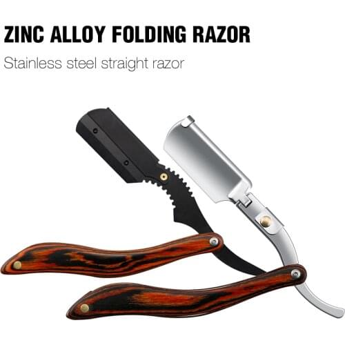 Men Razor Holder Hair Razor Folding Shaving Knife Hair Removal Tools Barber Accessories Stainless Steel Straight Razor Holder