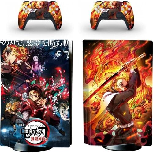 Demon Slayer Kimetsu No Yaiba PS5 Disc Skin Sticker Decal for PlayStation 5 Console and Controllers PS5 Disk Skin Sticker Vinyl