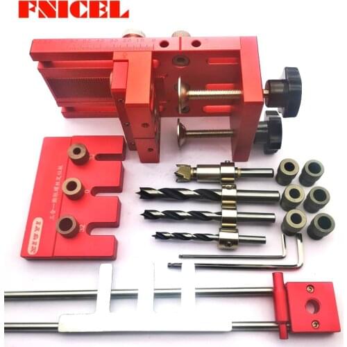4 In 1 Woodworking Drill Guide Kit Locator Aluminium Alloy Dowelling Jig A3 Locator Board for Furniture Fast Connecting Fitting