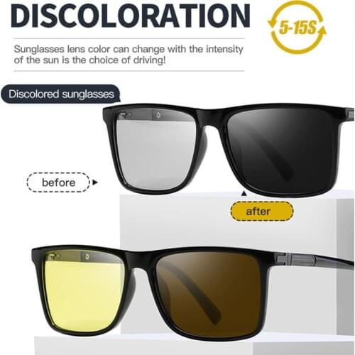 2020 New Square Sunglasses Polarized Driving Photochromic Day Night Vision Goggle Glasses Women UV400 Men Sunglasses S8850