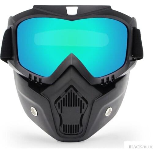 Ski Snowboard Mask Snowmobile Skiing Goggles Windproof Motocross UV Protection Motorcycle Glasses with Mouth Filter Matched Head