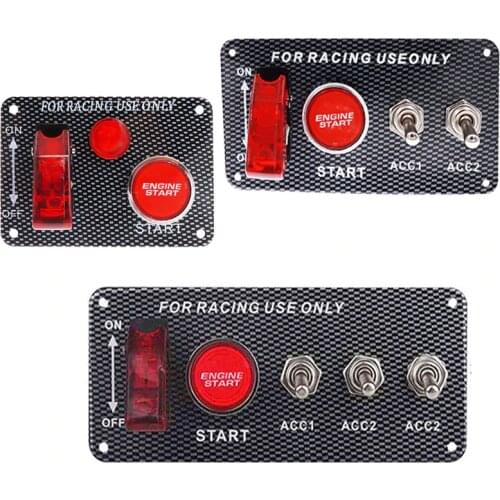 12V Ignition Button switch panel for racing car toggle switch start button with Indicator and cable