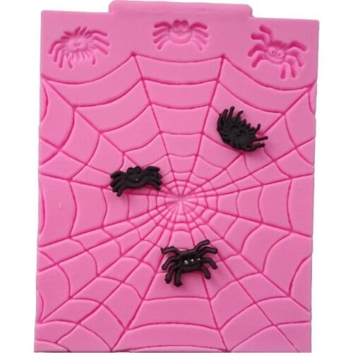 Spider web halloween Silicone cooking tools fondant baking DIY Cake Sugar chcolate Silicone Craft Tray candy mold F0746