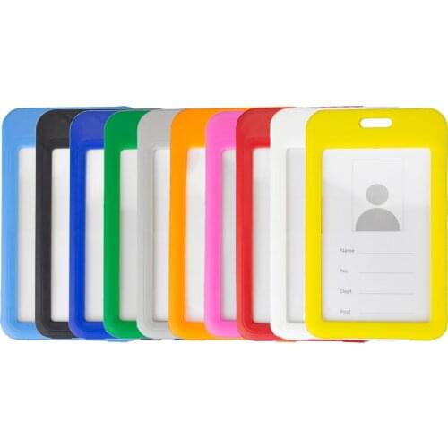 Color ID Card Holder Plastic Badge Holder Name Identification Sleeve Dual Clear Business Exhibition Shell Office school entrance