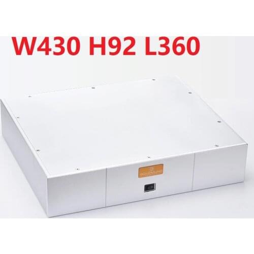 Size(mm):W430 H92 L360 Silver Full Aluminum Amplifier Chassis Pre-amplifier Tube Amplifier DAC Case AMP Enclosure DIY Box
