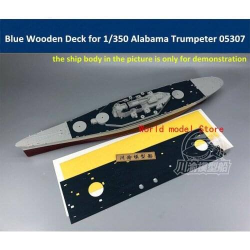 Blue Wooden Deck Masking Sheet for 1/350 Alabama Trumpeter 05307 Model CY350056