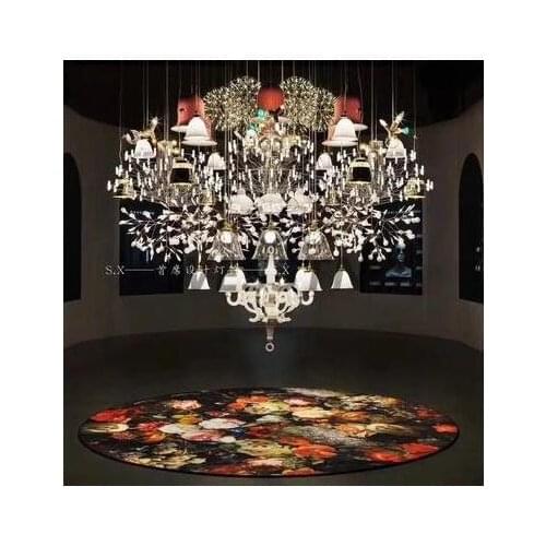 Led hotel lobby sales office sand table chandelier personality creativity duplex building villa living room restaurant European