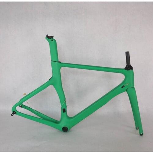 V brake carbon frame all green color carbon road bike frame carbon fibre racing bicycle frame700c accept painting