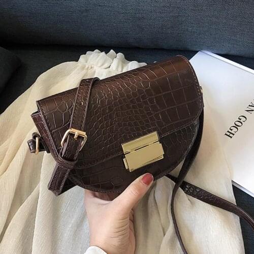 Crocodile Pattern Vintage Leather Crossbody Bags For Women 2020 New Small Purses and Handbags Ladies Shoulder Messenger Bag