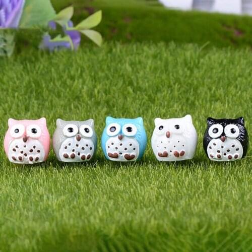 1 Pcs Artificial Animal Owl Miniature Fairy Garden Home Houses Decoration Mini Micro Landscaping Decor 5 Colors