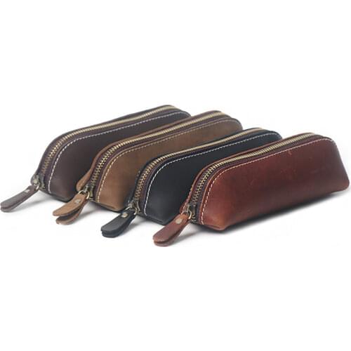 1 Pcs Pencil pouch leather Big Zipper School Pencil Case Pencilcase Pencil Bag School Supplies Stationery