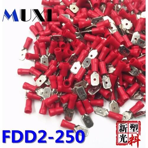 100packs(100pcs/pack ) FDD2-250 and 100packs (100pcs/pack) MDD2-250 in red for junior