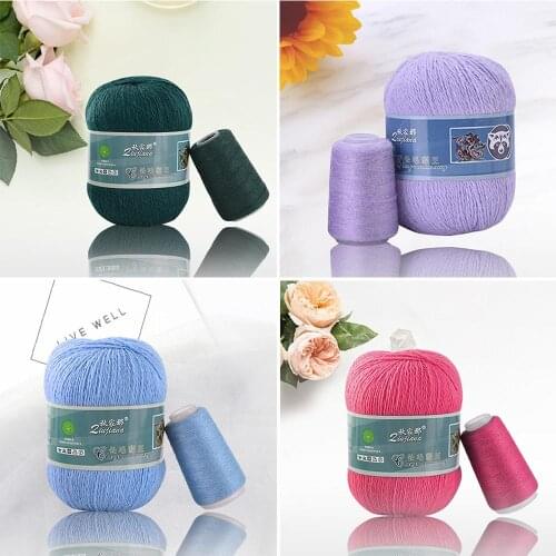 2pcs Ball Knitting Scarf Yarn Solid Color Soft Thin Plush Handmade Crochet Thread DIY Winter Scarf Yarn Sewing Accessories