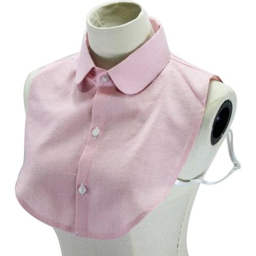 2019 Jaderic Pink Pinstripe Round Fake Collar Vintage Detachable Collar False Collar Blouse Top Women Clothes Accessories