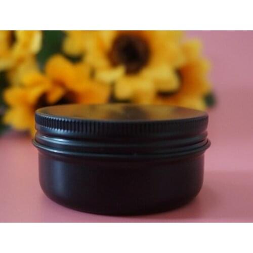50g 56*27mm Black Round Aluminum Box Metal Tin Cans 50ml Portable Cream Jar Containers DIY Empty Refillable Jar Tea Aluminum Pot