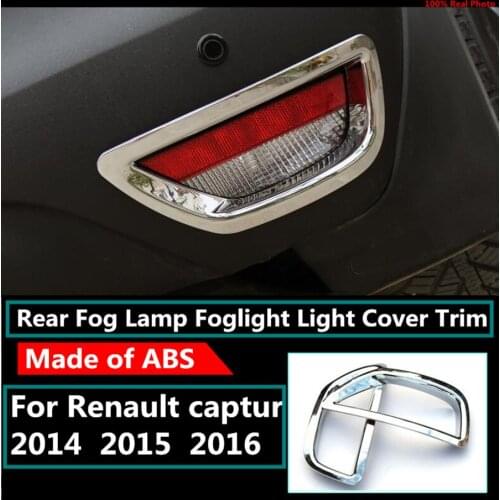 ABS Chrome Rear Bumper Fog Lamp Light Molding Cover Kit Trim 2PCS/SET Accessories For Renault Captur 2014 2015 2016