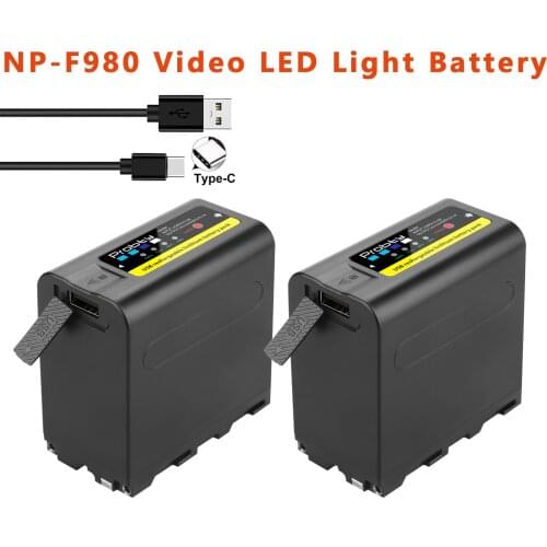 8800mAh NP-F970 NP-F980 with LED power indicator Photographic Lamp Battery for NP F970 F960 LED Video Light Lamp Battery