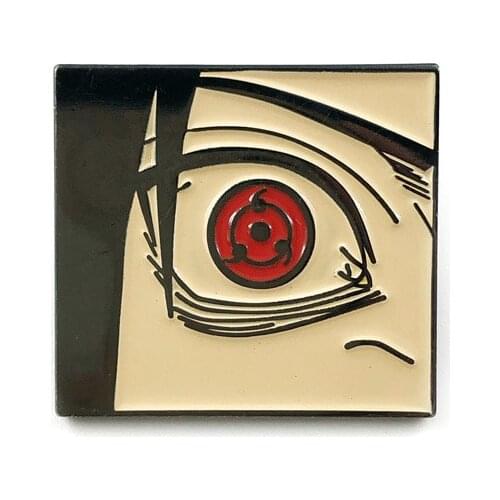 Anime Lovers Accessories Shippuden Uchiha Sasuke Sharingan Cartoon Metal Alloy Enamel Clothes Bags Coats Lapel Badge Brooch Pin