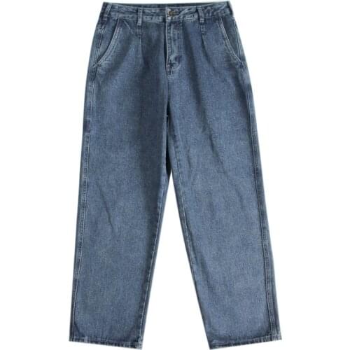 Women Denim Pants Straight Pants Men Blue Jeans Streetwear Hip Hop Jeans 2021 Mens Korean Fashions Harem Pants Casual