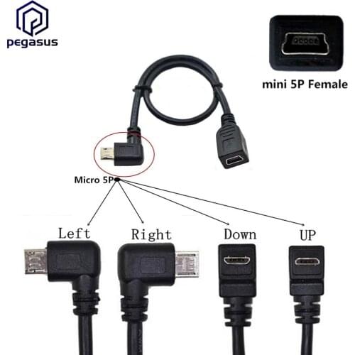 USB 2.0 Mini 5pin A Female to Micro 5pin B Male Adapter Converter Cable