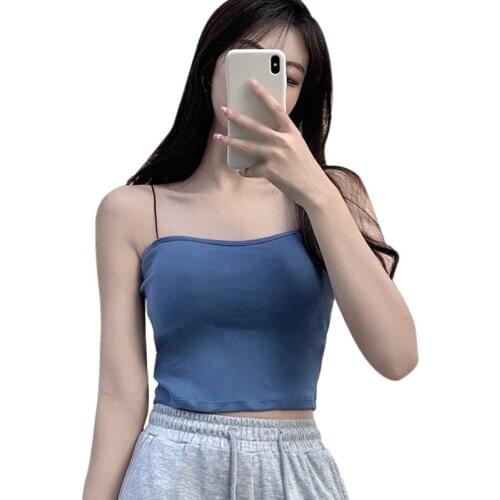 Summer Girl Self-cultivation All-match Camisole Tanks Womens Thin Wrap-chested Tops Tank