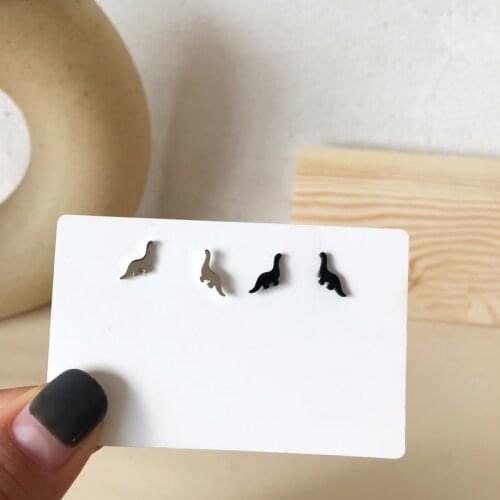 Timlee E036 Cute Popular Dinosaur Alloy Studs Earrings Personality Accessories wholesale
