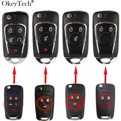 Okeytech 2/3/4/5Button Modified Car Key Shell Case For Chevrolet Cruze Lova Sail Aveo For Opel Vauxhall Astra H J Corsa E Insign
