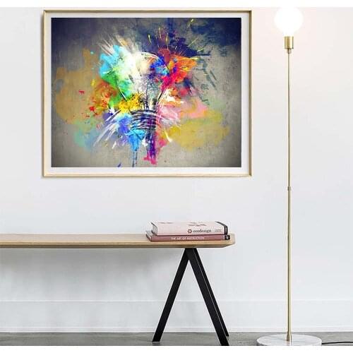 Wangart Abstract Oil Painting Posters and Print Wall Art Pictures Canvas Light Colorful Paintings for Living Room Home Decor