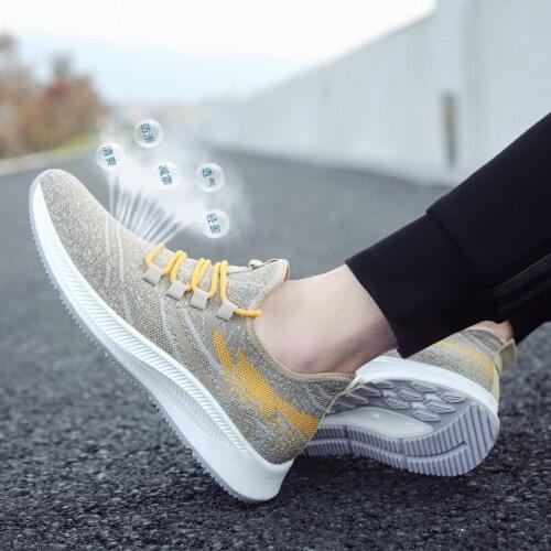2019 spring and autumn new moon landing willow fly woven mens shoes camouflage casual shoes breathable running sneakers