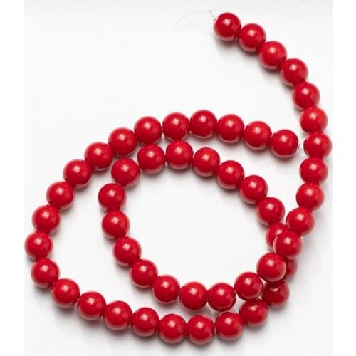 Wholesale Coral Natural Glass Beads charm bracelet Stone 4mm 6mm 8mm 10mm 12mm Needlework DIY Necklace Bracelet Earrings