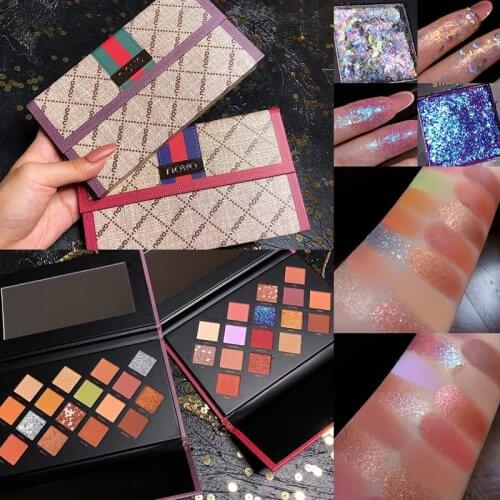 16 Color Eyeshadow Palette Natural Matte Shimmer Pigmented Nude EyeShadow Pallete Cosmetic Metallic Diamond Makeup Bag Palette