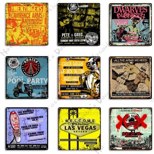 PUNK Decorative Plate Music Metal Plate Famous Band Metal Tin Sign Rusty Metal Plaque Playing Metal Poster Industrial Decoration