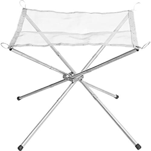 Portable Camping Fire Pit 16.5 Inch Stainless Steel Mesh Fireplace Foldable Outdoor Fire Pit for Patio Camping Backyard