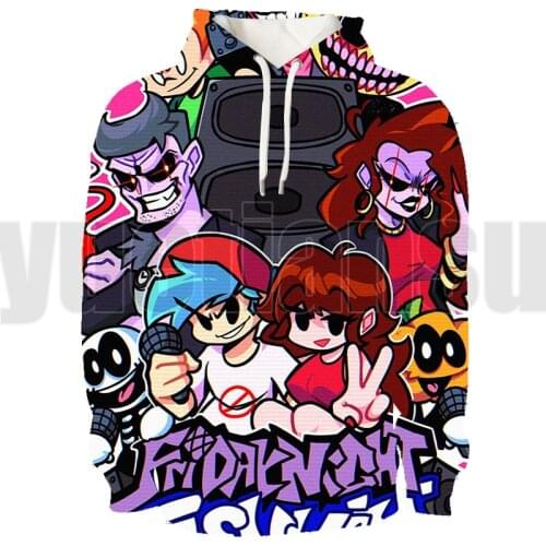 Hiop Hop 3D Video Game Friday Night Funkin Hoodie Tops Anime Pullover Streetwear for Teens Crewneck Sweatshirt Lounge Wear New