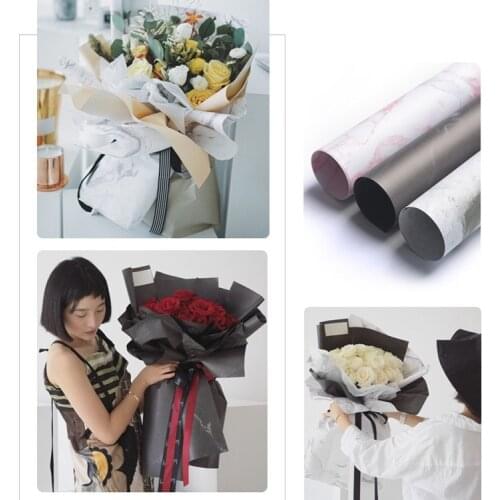 10 sheets Vintage Flower Wrapping Paper Marble Art Bouquet Packaging Paper Wedding Party Supplies Florist Decoration