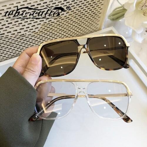 WHO CUTIE Retro Cool Sunglasses Men 2020 Brand Design Metal Square Medium Size Frame Steampunk Sun Glasses Shades for Women S401