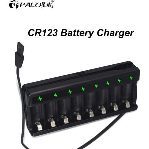 PALO 100% Original 3.7V 16340 CR123 Battery Charger For CR123 CR123A 16350 Batteries