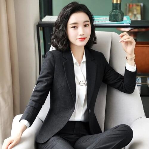Ladies suit autumn and winter new fashion slim and sleek professional wear casual feet pants set two-piece womens clothing
