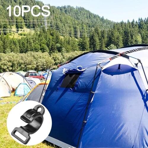Hot 10 Pcs Tent Hook C-Shaped Durable Rod Clamp Tarp Clips Lock Awning Clamp Pole Lighting Hook Camping Accessory