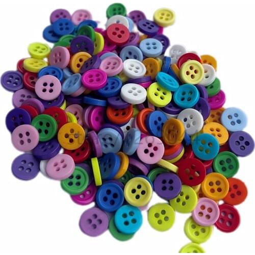 200Pcs Random Mixed Resin 4 Holes Sewing Buttons Scrapbooking 8mm Knopf Bouton