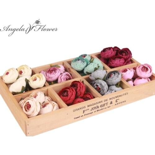 11PCS/LOT silk small tea rose buds artificial flower heads high quality wedding DIY accessories decoration for home decor