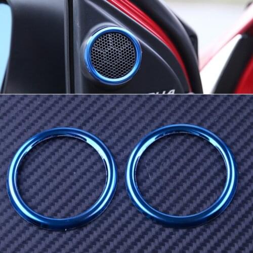 2pcs Car Front Door Sound Stereo Speaker Cover Trim Ring Stainless Steel Fit For Toyota Corolla 2016 2017 2018