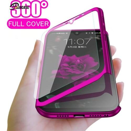 360 Full Protective Phone Case For Xiaomi Mi 6X A2 A3 8 9 SE 9T 5S Redmi 9A 9C Note 9 8 7 6 Pro 9S 4X 8T 7A 8A Cover With Glass
